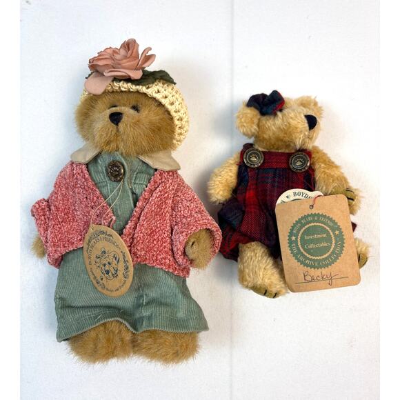 Boyd’s Bears Retired 1990s Set of Two Becky and Bailey Bear Plush Collectibles - Picture 1 of 9